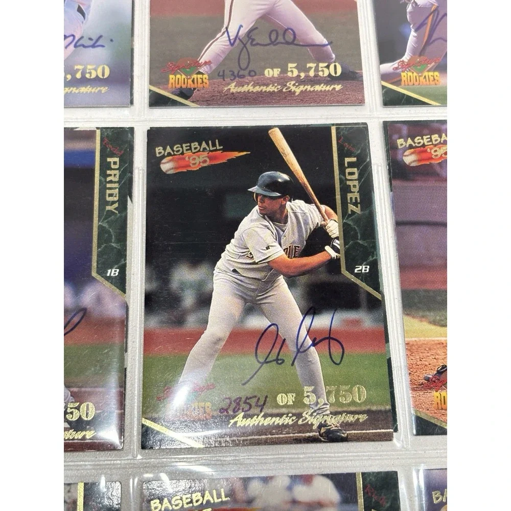 Lot Of 16‎ Autographed Baseball Cards Signatures Rookies 1995